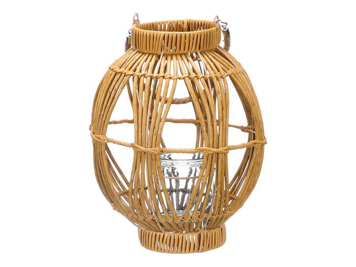 Ibergarden Farol Esfera Grande, Lámpara de Exterior, Color Marrón, Dimensiones 27 x 35 x 27 cm, Material Plástico y Cristal (Set de 4)