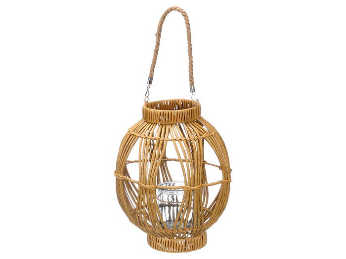 Ibergarden Farol Esfera Grande, Lámpara de Exterior, Color Marrón, Dimensiones 27 x 35 x 27 cm, Material Plástico y Cristal (Set de 4)