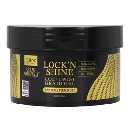 Ebin New York Braid Formula Lock'n Shine Gel para Trenzas 236 ml
