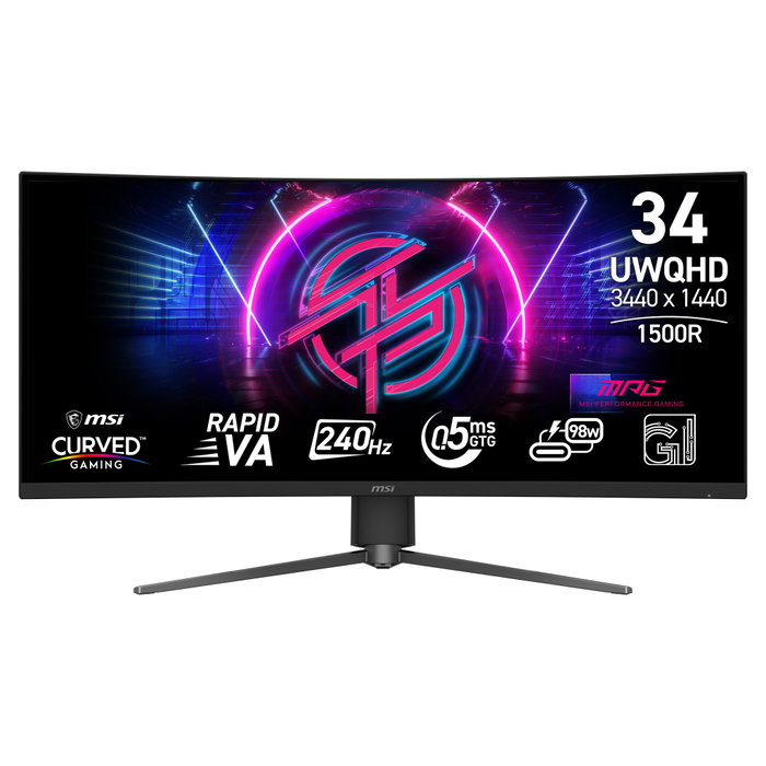 MSI MPG 346CQRF X24 Monitor Gaming Curvo 34 Ultrawide Quad HD 240Hz Negro MSI MPG 346CQRF X24 Monitor Gaming Curvo 34 Ultrawide Quad HD 240Hz Negro