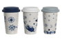 DKD Home Decor Mug Atlantico Stella Maris Porcelana y Silicona Azul Blanco 10 x 14 x 10 cm (6 Unidades)