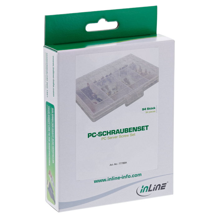 Intos Set de tornillos para PC InLine 77789A, 94 piezas