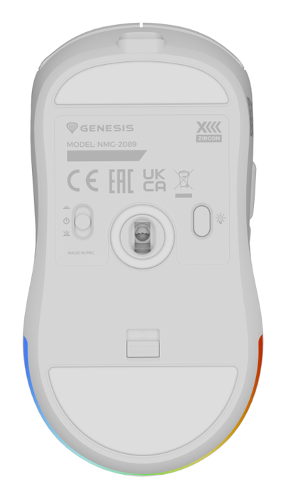 GENESIS Zircon XIII Ratón Juego Ambidextro RF Wireless + USB Type-C Óptico 26000 DPI Blanco