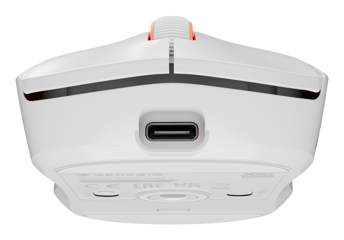 GENESIS Zircon XIII Ratón Juego Ambidextro RF Wireless + USB Type-C Óptico 26000 DPI Blanco