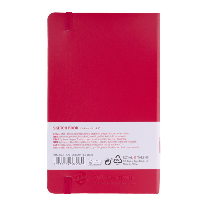 Talens Art Creation Cuaderno Bocetos Rojo 13 x 21 cm 140 g 80 Hojas