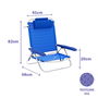 Marbueno Silla Plegable 5 Posiciones Aluminio con Cojin Azul Playa y Piscina 61X68X82 cm 10243