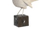 DKD Home Decor Figura de Pájaro en Resina y Metal Blanco y Dorado