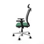 PIQUERAS Y CRESPO Silla de oficina Haches con mecanismo Sincro/Traslack, Verde esmeralda y Gris