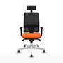 PIQUERAS Y CRESPO Silla de oficina Horna con mecanismo Sincro, Naranja y Negro