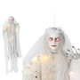 Espeluznante Novia Colgante Decorativa con Luz LED, 120 cm, Figura de Fantasma con Vestido Rasgado para Decoración Halloween