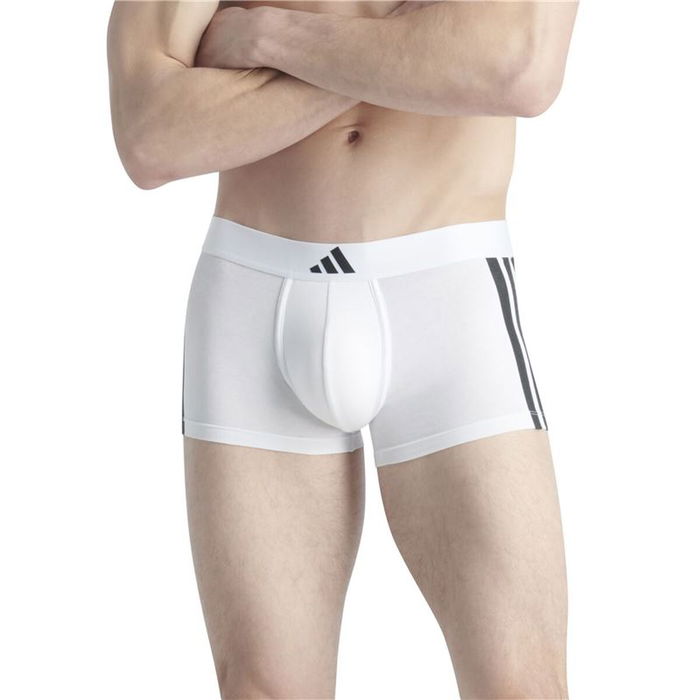 Bóxer de Hombre Adidas Trunk Low Rise 3 Stripes Blanco 2 Piezas S