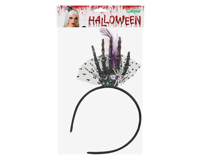 Diadema Halloween Tocado Mano Y Araña Mujer Adulto
