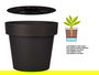 Ibergarden Maceta Plástico Antracita con Reserva de Agua 39x34x39 cm Capacidad 28L (Set de 6)