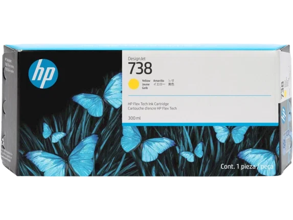 HP Cartucho de Tinta Amarillo DesignJet 738 de 300 ml HP Cartucho de Tinta Amarillo DesignJet 738 de 300 ml