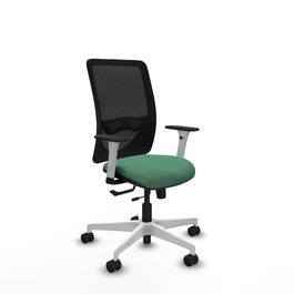 PIQUERAS Y CRESPO Silla de oficina Zulema con mecanismo Sincro/Traslack, Verde esmeralda y Negro