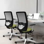 PIQUERAS Y CRESPO Silla de oficina Zulema con mecanismo Sincro/Traslack, Verde esmeralda y Negro