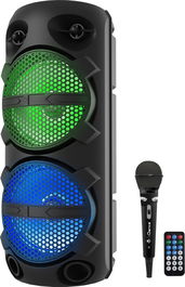 iDance Altavoz Typhoon 200 BT Karaoke con Micrófono, Mando y Luces LED, 50 cm, 200W