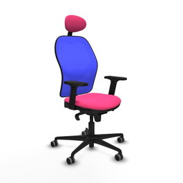 PIQUERAS Y CRESPO Silla de oficina Jorquera con mecanismo Sincro, Rosa y Azul