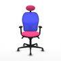 PIQUERAS Y CRESPO Silla de oficina Jorquera con mecanismo Sincro, Rosa y Azul
