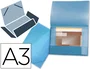 Liderpapel Carpeta Portadocumentos 44802 Solapas Polipropileno DIN A3 Azul Translúcido Lomo Flexible