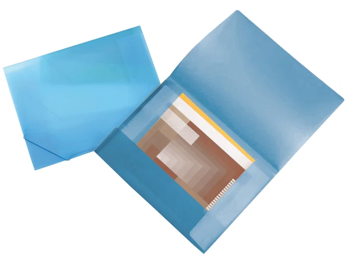 Liderpapel Carpeta Portadocumentos 44802 Solapas Polipropileno DIN A3 Azul Translúcido Lomo Flexible