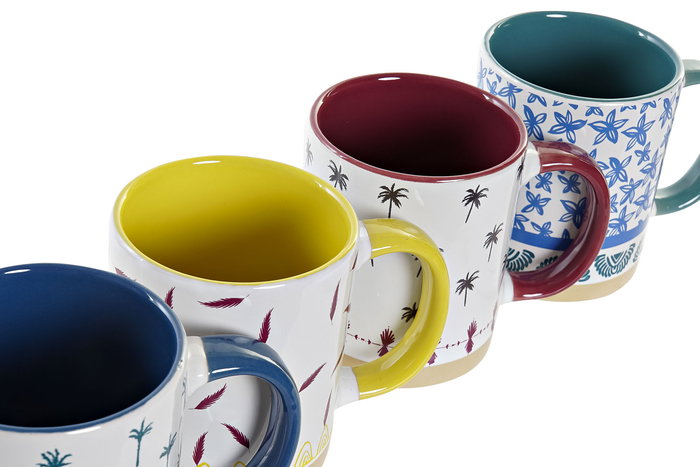 DKD Home Decor Taza Estilo Colonial Turquesa Azul 8.5 x 9.5 x 13 cm (12 Unidades)