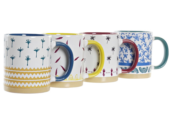 DKD Home Decor Taza Estilo Colonial Turquesa Azul 8.5 x 9.5 x 13 cm (12 Unidades)