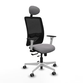 PIQUERAS Y CRESPO Silla de oficina Zulema con mecanismo Sincro/Traslack, Gris y Negro