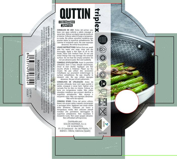 Quttin Sartén de Acero Inducción Triplex 20cm Quttin Sartén de Acero Inducción Triplex 20cm