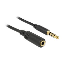 DeLOCK Cable de extensión de audio 3,5 mm 4 Pin Macho a Hembra 3 m Negro