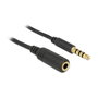 DeLOCK Cable de extensión de audio 3,5 mm 4 Pin Macho a Hembra 3 m Negro