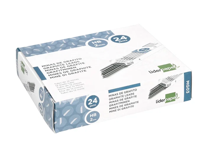 Liderpapel Minas Grafito 2 mm Estuche de 12 Minas Longitud 120 mm HB Liderpapel Minas Grafito 2 mm Estuche de 12 Minas Longitud 120 mm HB