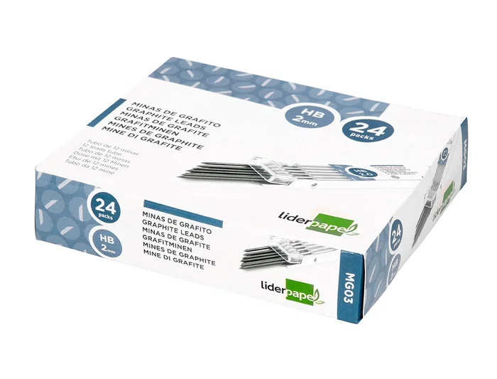 Liderpapel Minas Grafito 2 mm Estuche de 12 Minas Longitud 120 mm HB Liderpapel Minas Grafito 2 mm Estuche de 12 Minas Longitud 120 mm HB