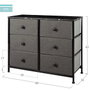 Max Home Cómoda 6 Cajones 80x30x62 cm Gris Acero Panel Fibra Tela