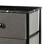 Max Home Cómoda 6 Cajones 80x30x62 cm Gris Acero Panel Fibra Tela