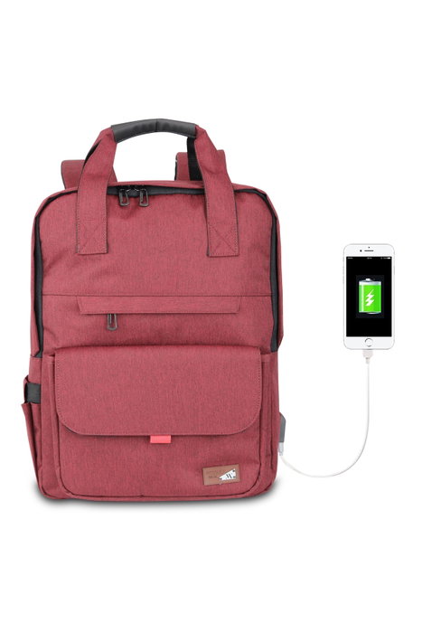 Zoozie Bags Bolsa para Portátil Resistente al Agua con Puerto USB, Elegante y Funcional, 15.6 Pulgadas, Rojo Clarete, 41 x 31 x 12 cm, 22-25L Zoozie Bags Bolsa para Portátil Resistente al Agua con Puerto USB, Elegante y Funcional, 15.6 Pulgadas, Rojo Clarete, 41 x 31 x 12 cm, 22-25L
