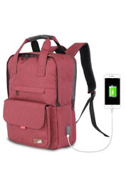 Zoozie Bags Bolsa para Portátil Resistente al Agua con Puerto USB, Elegante y Funcional, 15.6 Pulgadas, Rojo Clarete, 41 x 31 x 12 cm, 22-25L
