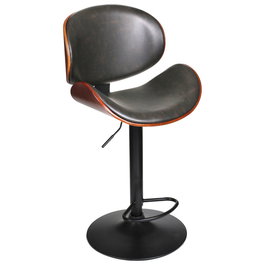 Home Deco Factory Taburete de Bar Regulable Reno 97-118 cm, Asiento Tapizado PU, Soporta 110 kg