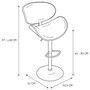 Home Deco Factory Taburete de Bar Regulable Reno 97-118 cm, Asiento Tapizado PU, Soporta 110 kg
