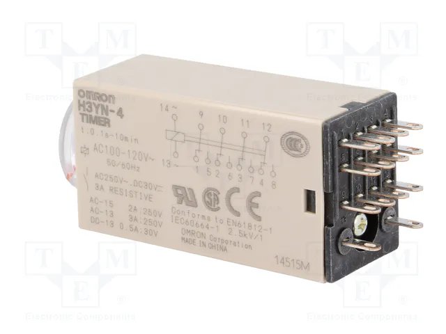 OMRON H3YN-4 Relé de tiempo 4PDT 100-120VAC