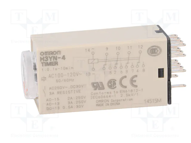 OMRON H3YN-4 Relé de tiempo 4PDT 100-120VAC