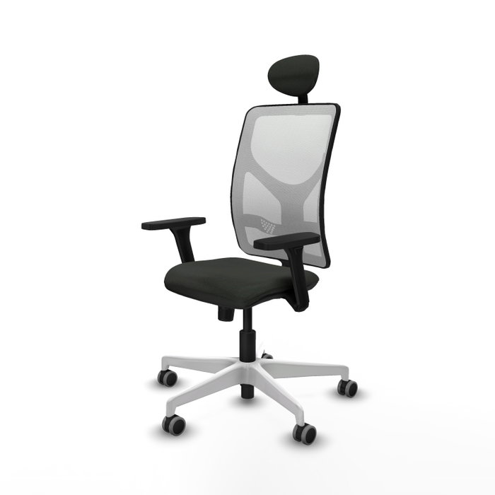 PIQUERAS Y CRESPO Silla de oficina Motilla con mecanismo Sincro, Tela Negra y Malla Blanca PIQUERAS Y CRESPO Silla de oficina Motilla con mecanismo Sincro, Tela Negra y Malla Blanca