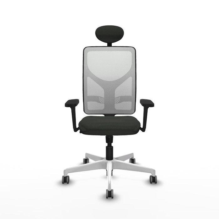 PIQUERAS Y CRESPO Silla de oficina Motilla con mecanismo Sincro, Tela Negra y Malla Blanca PIQUERAS Y CRESPO Silla de oficina Motilla con mecanismo Sincro, Tela Negra y Malla Blanca