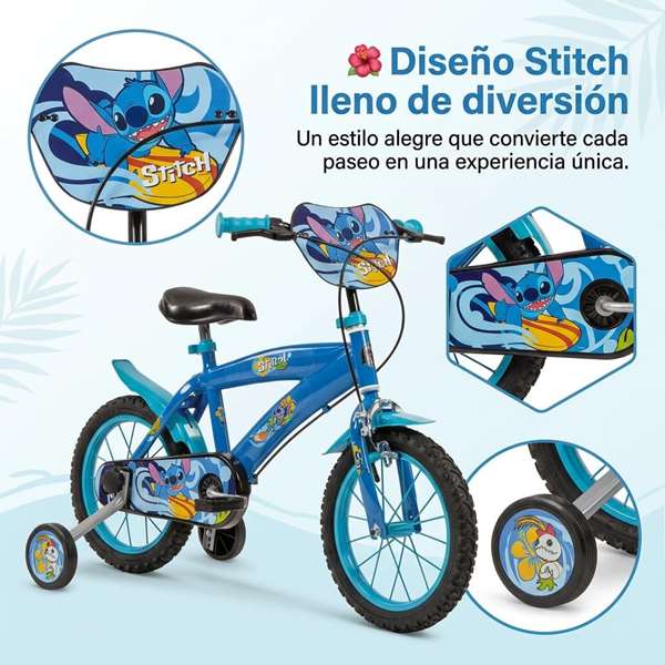 Toimsa Bicicleta Infantil Stitch 14" (4/6 años) Color Azul