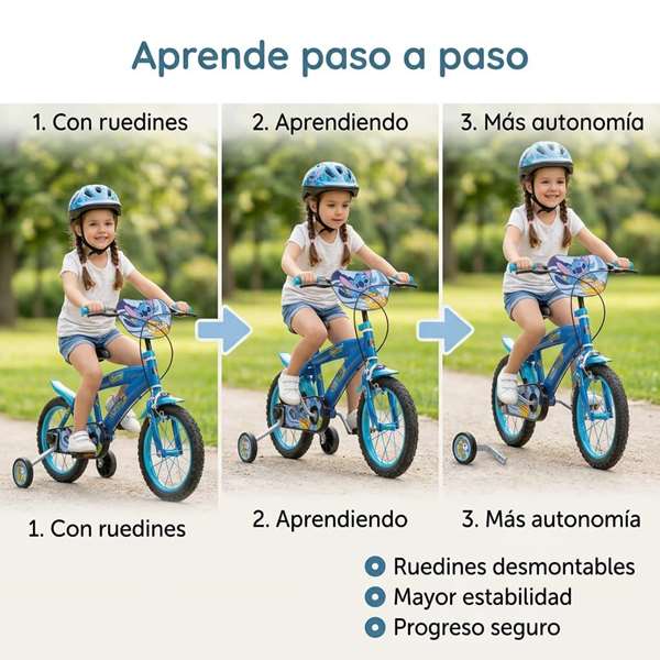 Toimsa Bicicleta Infantil Stitch 14" (4/6 años) Color Azul