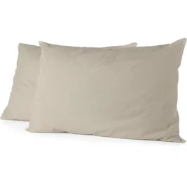 Home Linge Passion HP72085 Juego de 2 Fundas de Almohada Microfibra 82 g 50 x 70 cm Beige Marfil