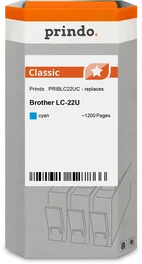 Prindo Classic Cartucho de tinta cian compatible con Brother LC22UC ~1.200 páginas