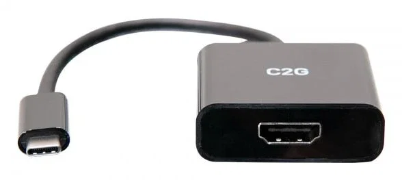 C2G Adaptador USB-C a HDMI C2G54459 Negro - Cable 0.2 m - Conector USB-C Macho a HDMI Hembra - Resolución 4K 60Hz - Plug and Play