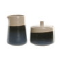 DKD Home Decor Set de 2 Azucareros LOVING 25 en Porcelana Azul y Gris