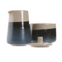 DKD Home Decor Set de 2 Azucareros LOVING 25 en Porcelana Azul y Gris